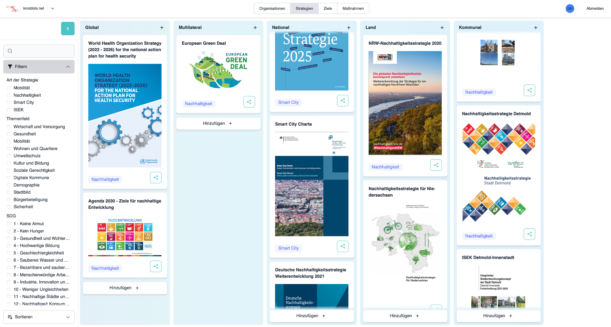 Screenshot des Analysetools.