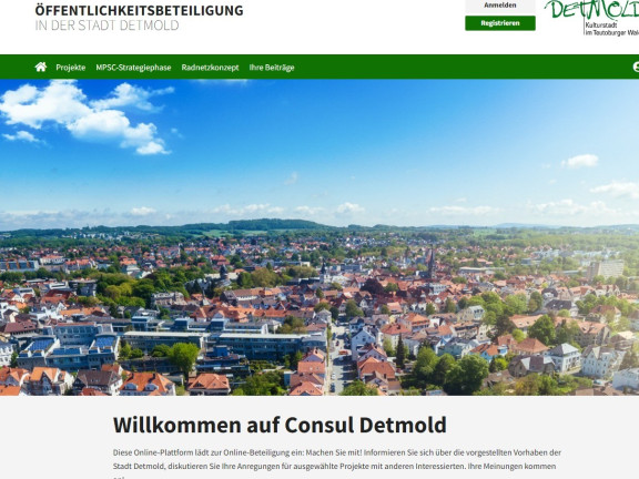 Das Bild zeigt einen Screenshot der Beteiligungsplattform Consul. 
